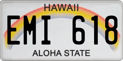 HI license plate EMI618