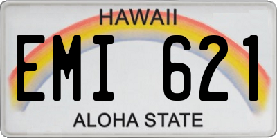 HI license plate EMI621