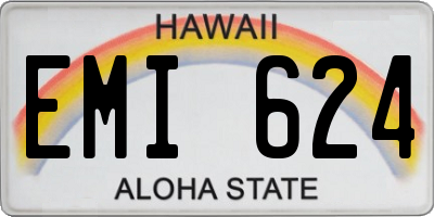 HI license plate EMI624