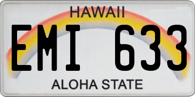 HI license plate EMI633
