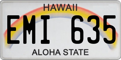 HI license plate EMI635