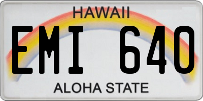 HI license plate EMI640