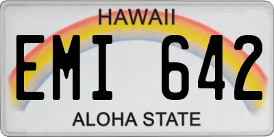 HI license plate EMI642