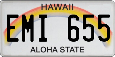HI license plate EMI655