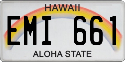 HI license plate EMI661