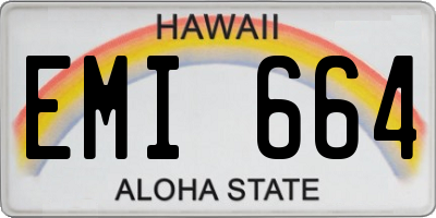 HI license plate EMI664