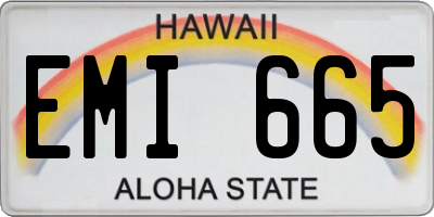 HI license plate EMI665