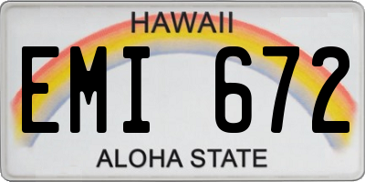 HI license plate EMI672