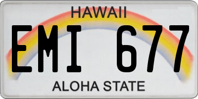HI license plate EMI677