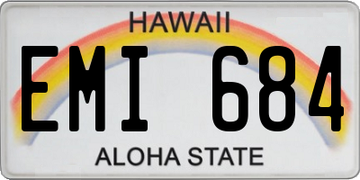 HI license plate EMI684
