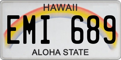 HI license plate EMI689