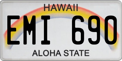 HI license plate EMI690