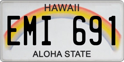 HI license plate EMI691