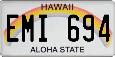 HI license plate EMI694