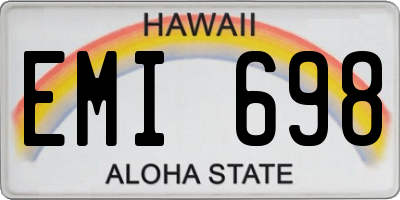 HI license plate EMI698