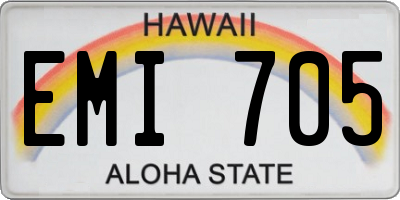 HI license plate EMI705