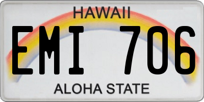 HI license plate EMI706