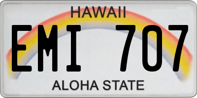HI license plate EMI707