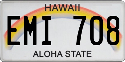 HI license plate EMI708
