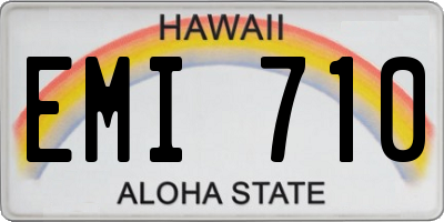 HI license plate EMI710