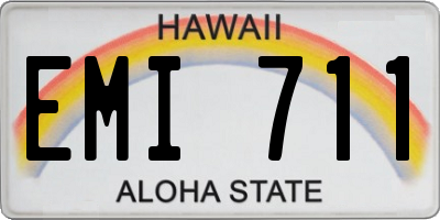 HI license plate EMI711