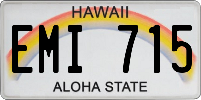 HI license plate EMI715