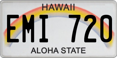 HI license plate EMI720