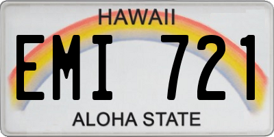 HI license plate EMI721