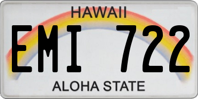 HI license plate EMI722