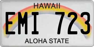 HI license plate EMI723