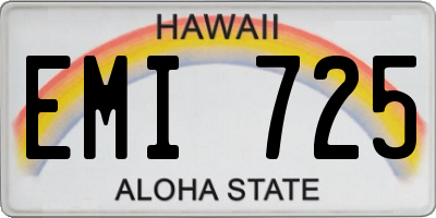 HI license plate EMI725