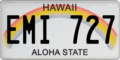 HI license plate EMI727