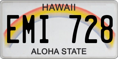 HI license plate EMI728