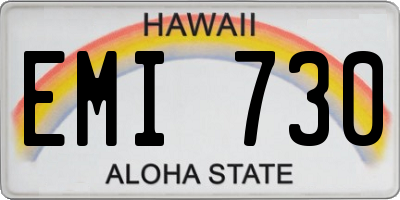 HI license plate EMI730