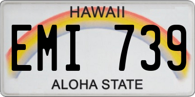 HI license plate EMI739