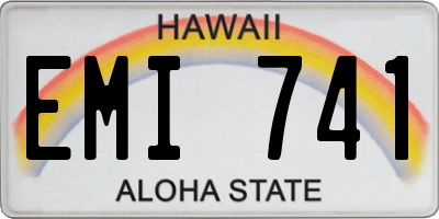 HI license plate EMI741