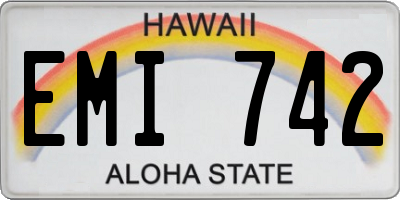 HI license plate EMI742