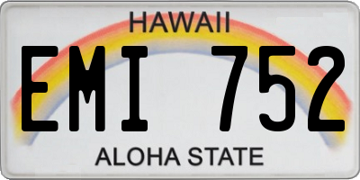 HI license plate EMI752