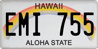 HI license plate EMI755