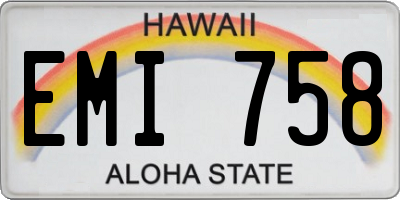 HI license plate EMI758