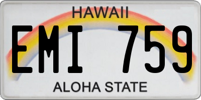 HI license plate EMI759