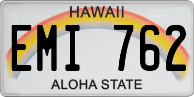 HI license plate EMI762