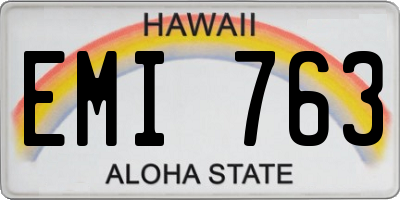 HI license plate EMI763