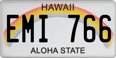HI license plate EMI766