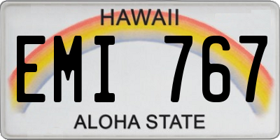 HI license plate EMI767