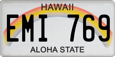 HI license plate EMI769