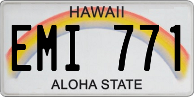 HI license plate EMI771