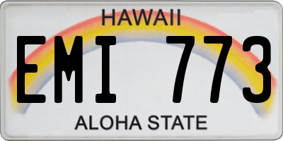 HI license plate EMI773