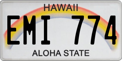 HI license plate EMI774