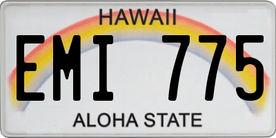 HI license plate EMI775